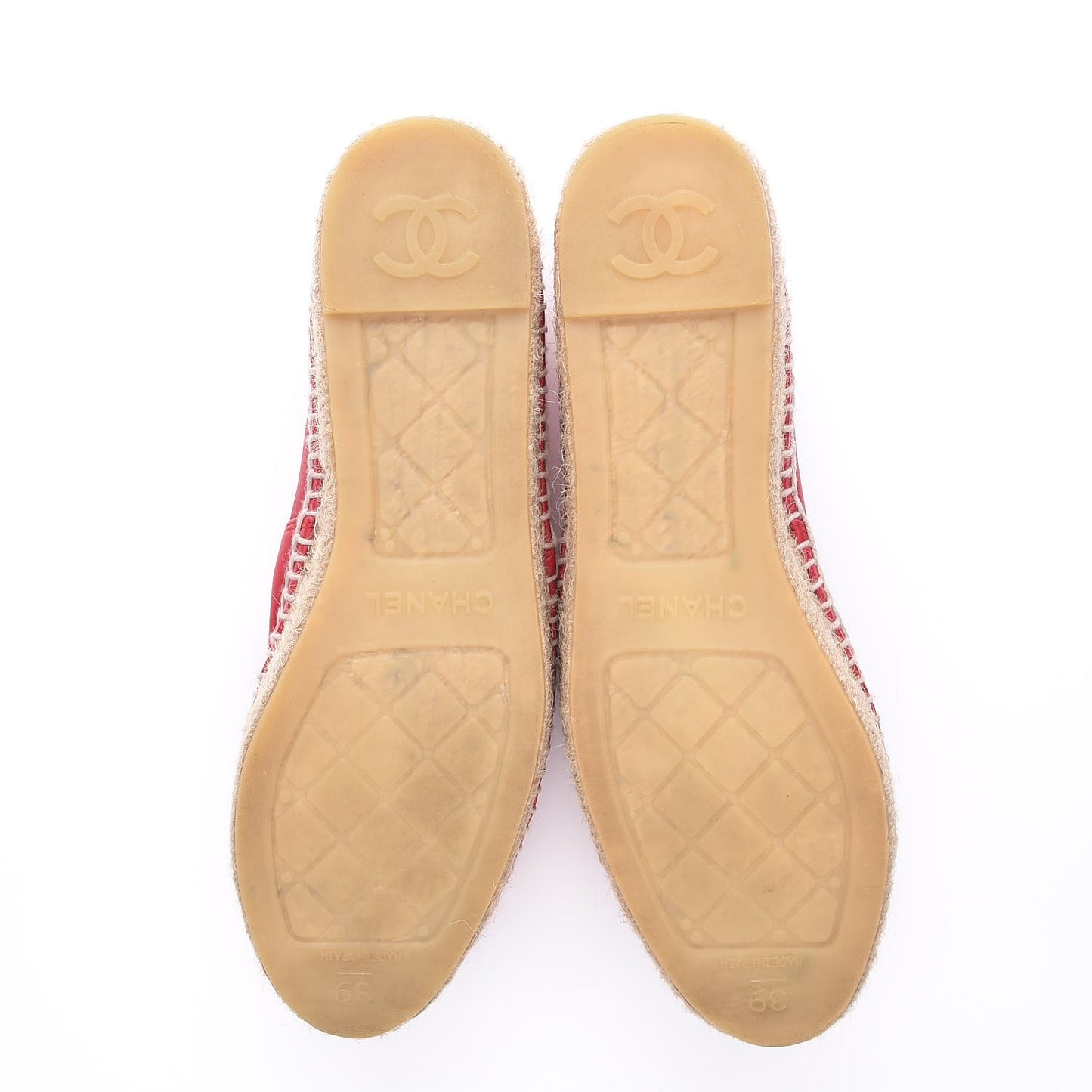 Lambskin CC Espadrilles 39 Red