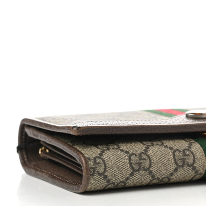 Gucci GG Supreme Monogram Web Ophidia Wallet On Chain Brown 9 of 11