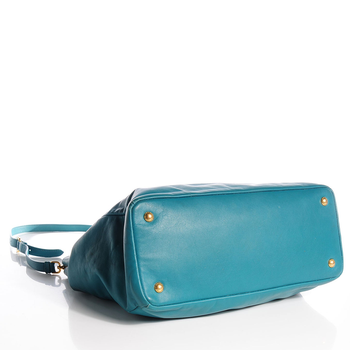 Soft Calf Shopping Tote Turchese