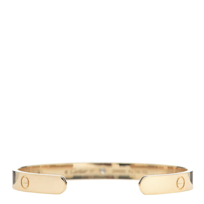 Cartier 18K Yellow Gold 1 Diamond LOVE Cuff Bracelet 17 3 of 7