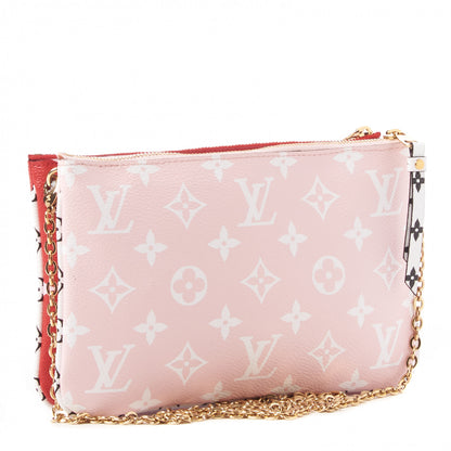 Louis Vuitton Monogram Giant Double Zip Pochette Rouge 3 of 8