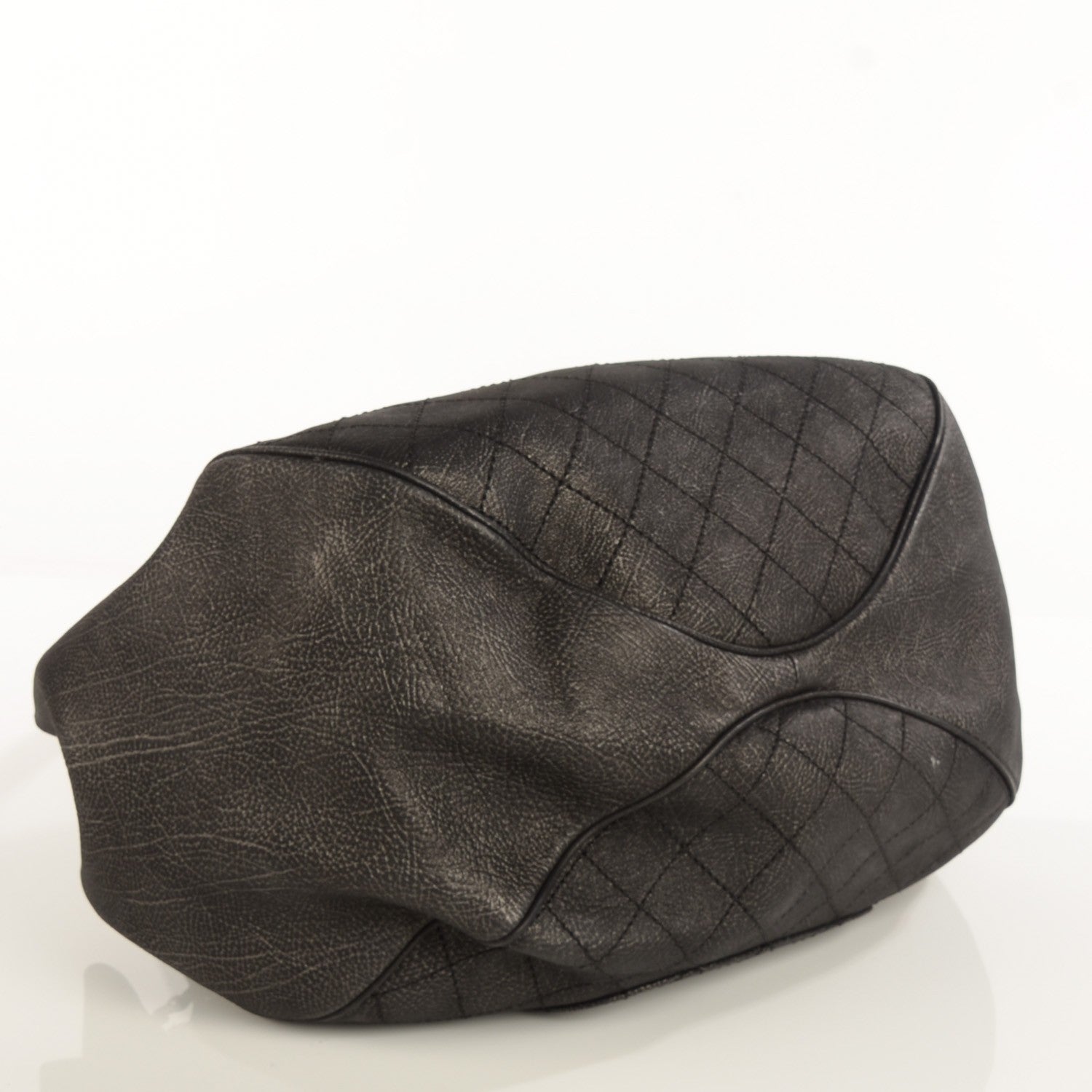 Chanel Iridescent Grained Calfskin Stitched Accordion Tote Dark Grey 4 of 7
