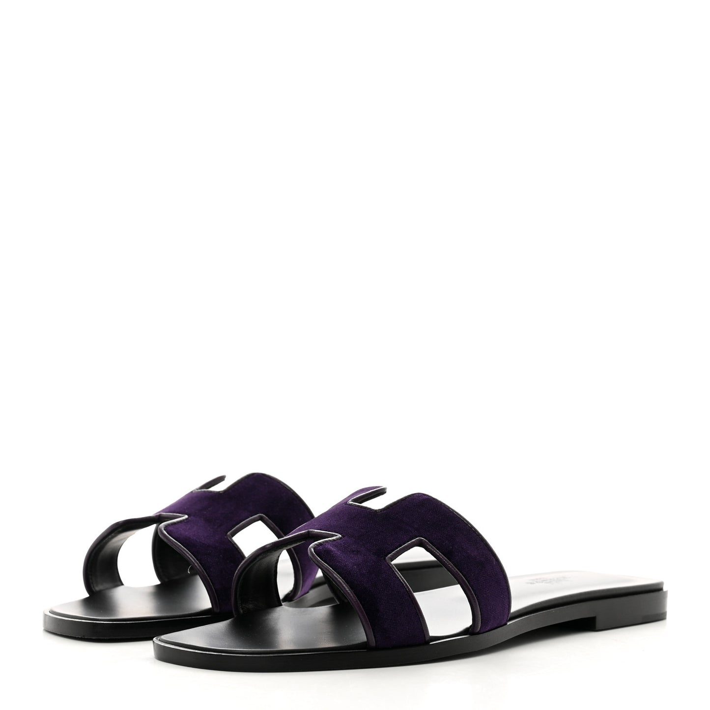 Velvet Nappa Oran Sandals 38.5 Violet Fonce
