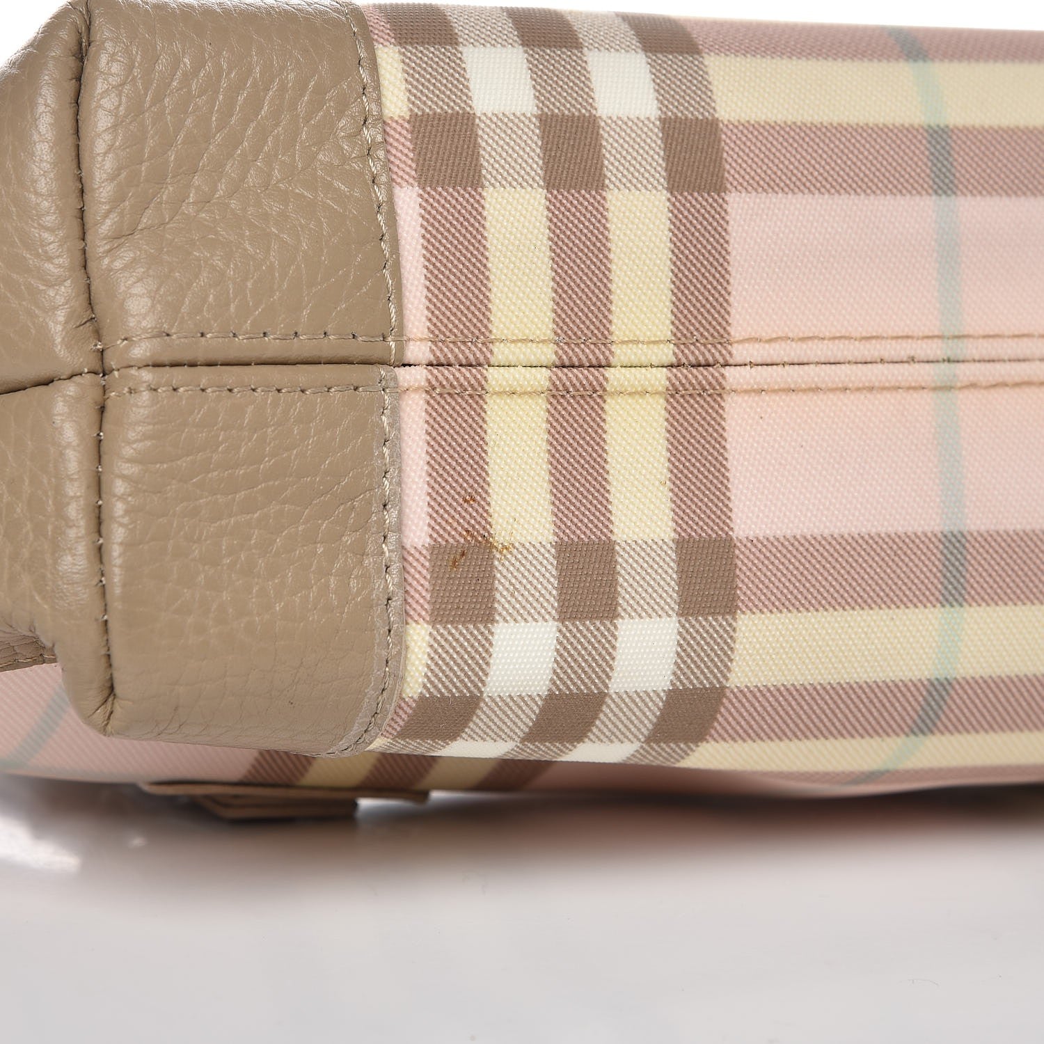 Burberry Candy Check Small Tote Pink Beige 9 of 10