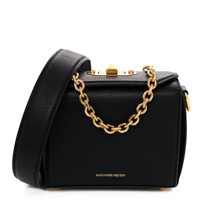 Alexander McQueen Silky Amish Grained Goatskin Box Shoulder Bag 16 Black 1 of 13