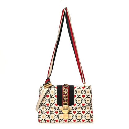 Gucci Calfskin Valentine's Day Exclusive Small Sylvie Top Handle Bag Ivory 1 of 10