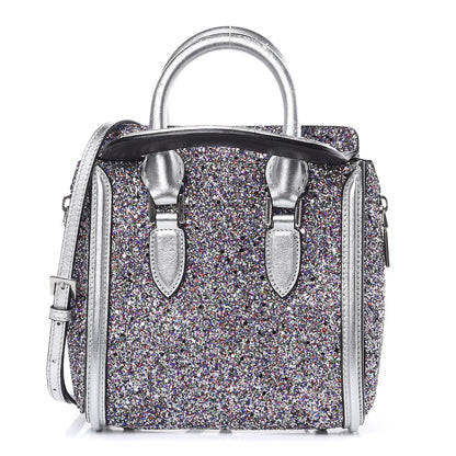 Alexander McQueen Metallic Calfskin Glitter Mini Heroine Grey Multicolor 1 of 13
