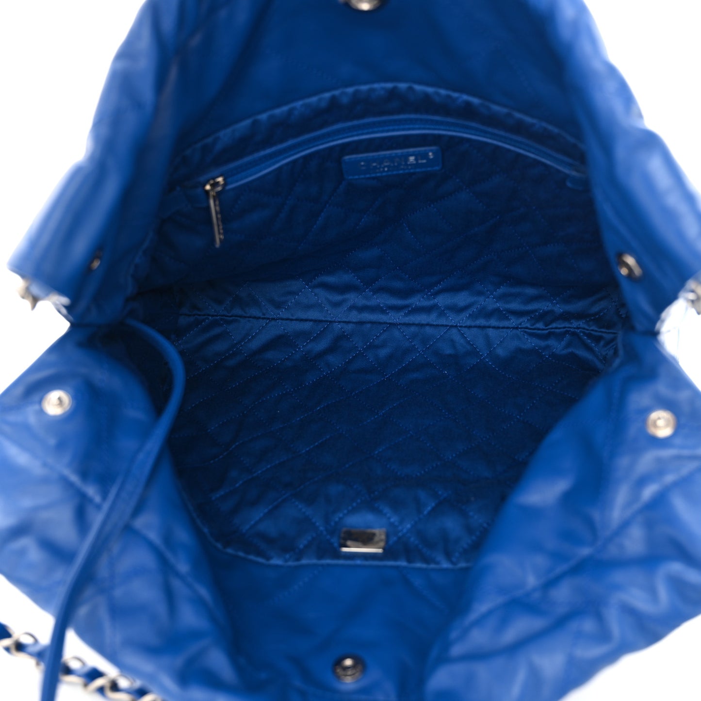 Shiny Calfskin Quilted Small Chanel 22 Dark Blue