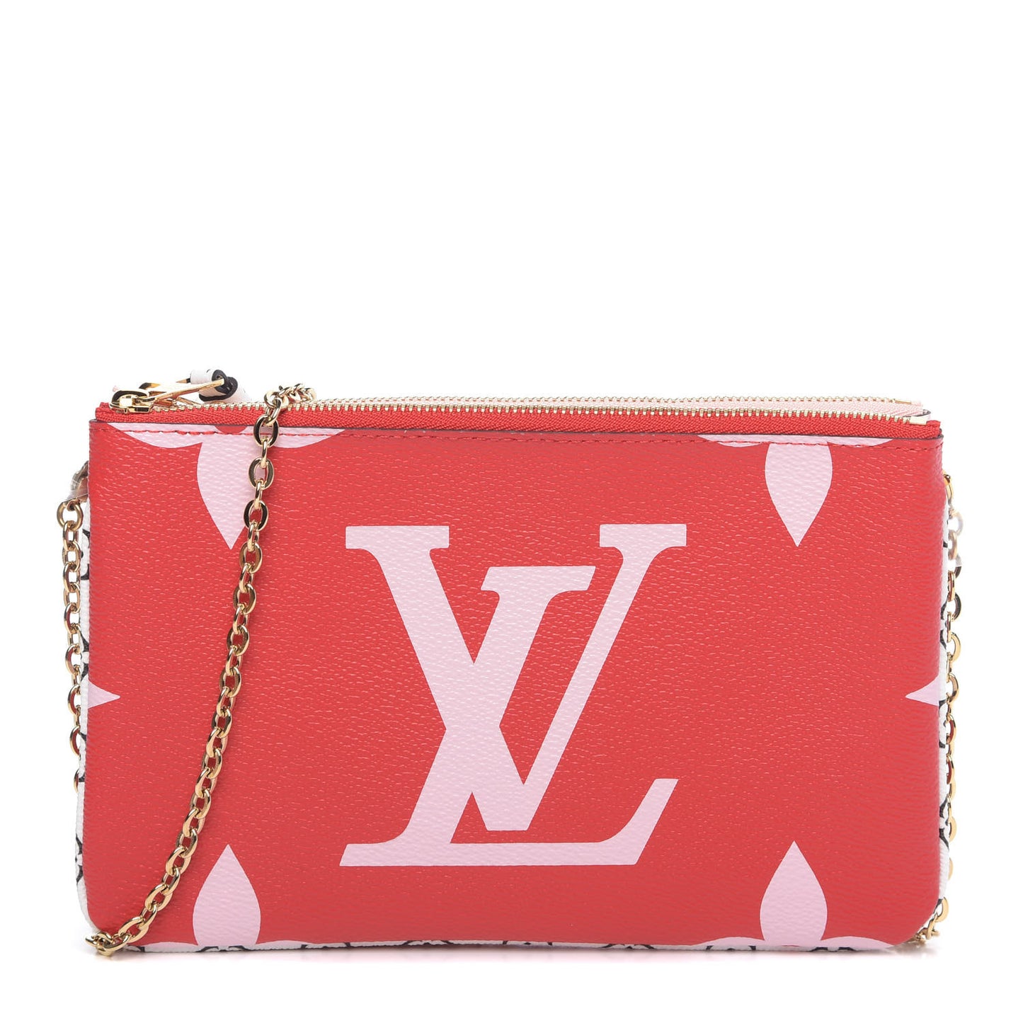 Monogram Giant Double Zip Pochette Rouge