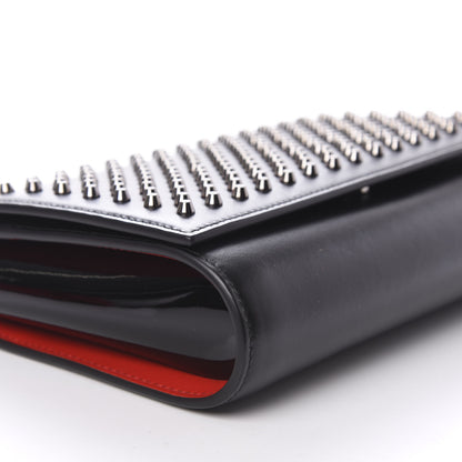 Christian Louboutin Calfskin Patent Spikes Paloma Clutch Black 9 of 14