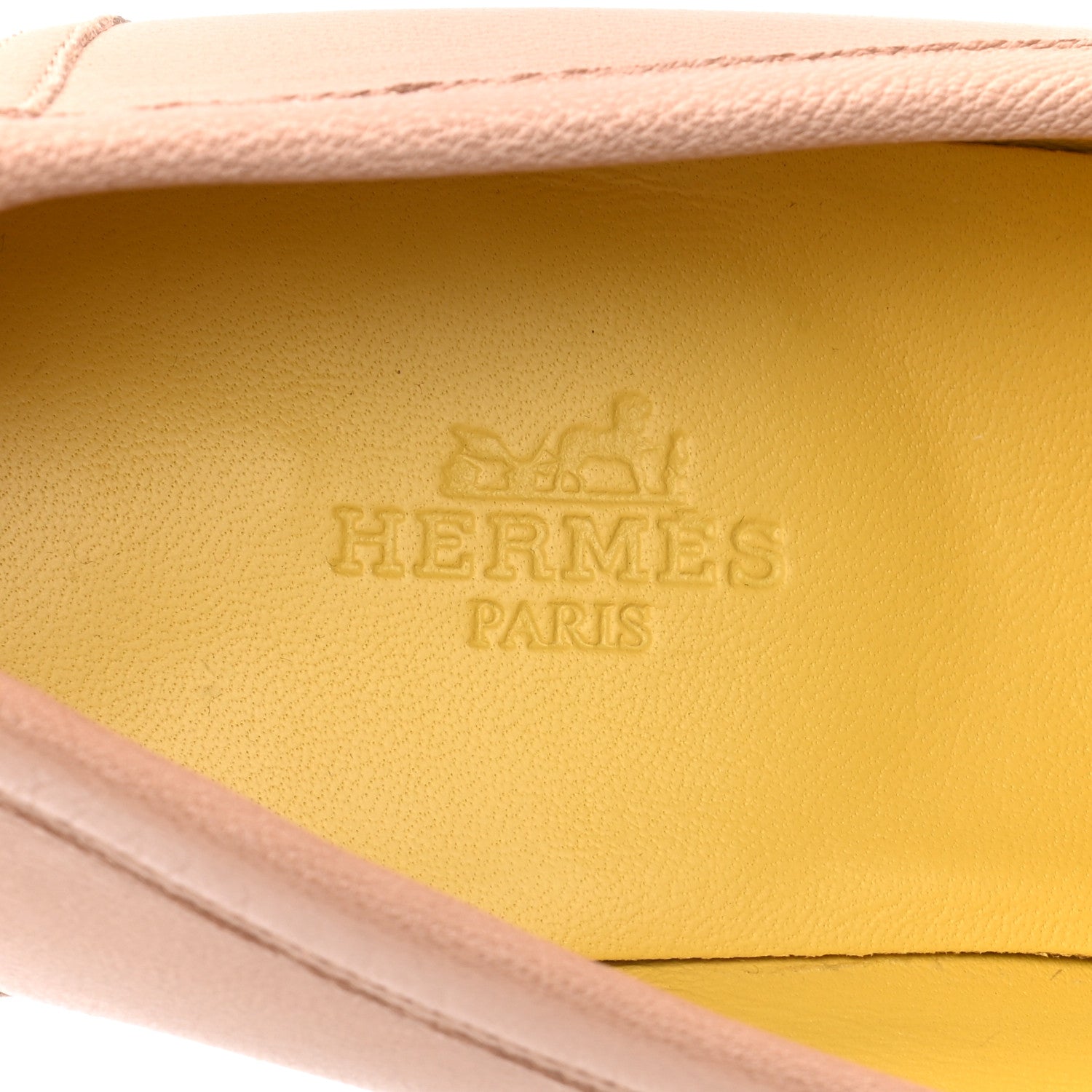 Hermes Goatskin Womens Royal Loafers 37.5 Bois De Santal 8 of 9