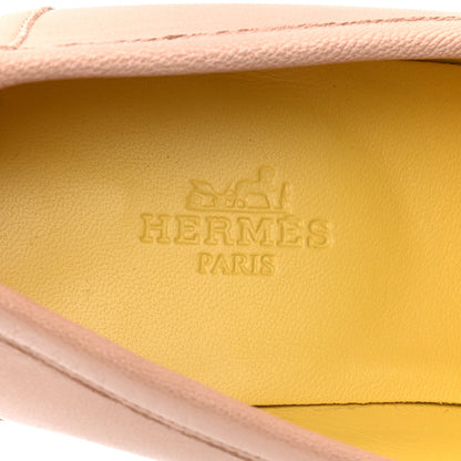 Hermes Goatskin Womens Royal Loafers 37.5 Bois De Santal 8 of 9