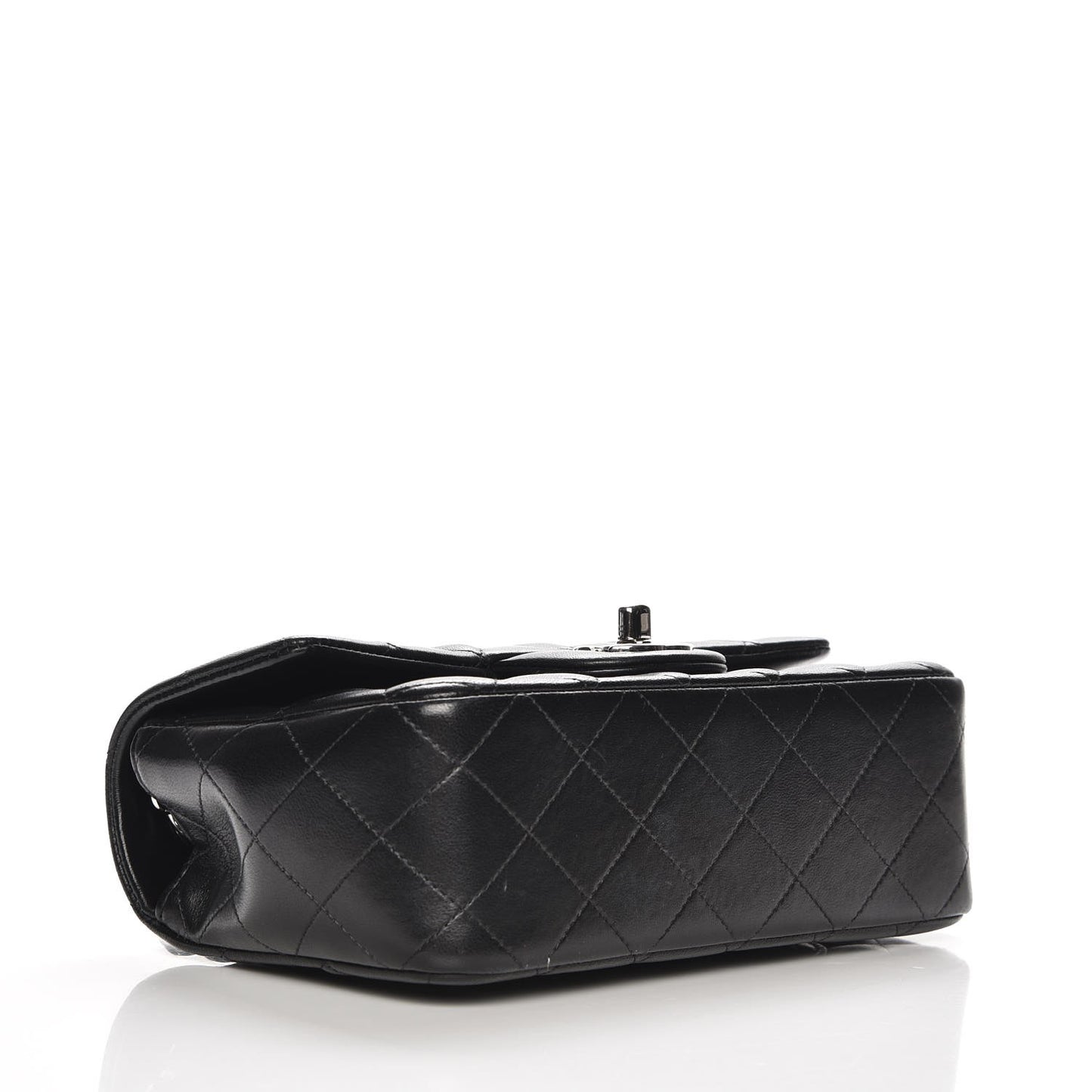 Lambskin Quilted Mini Rectangular Flap Black