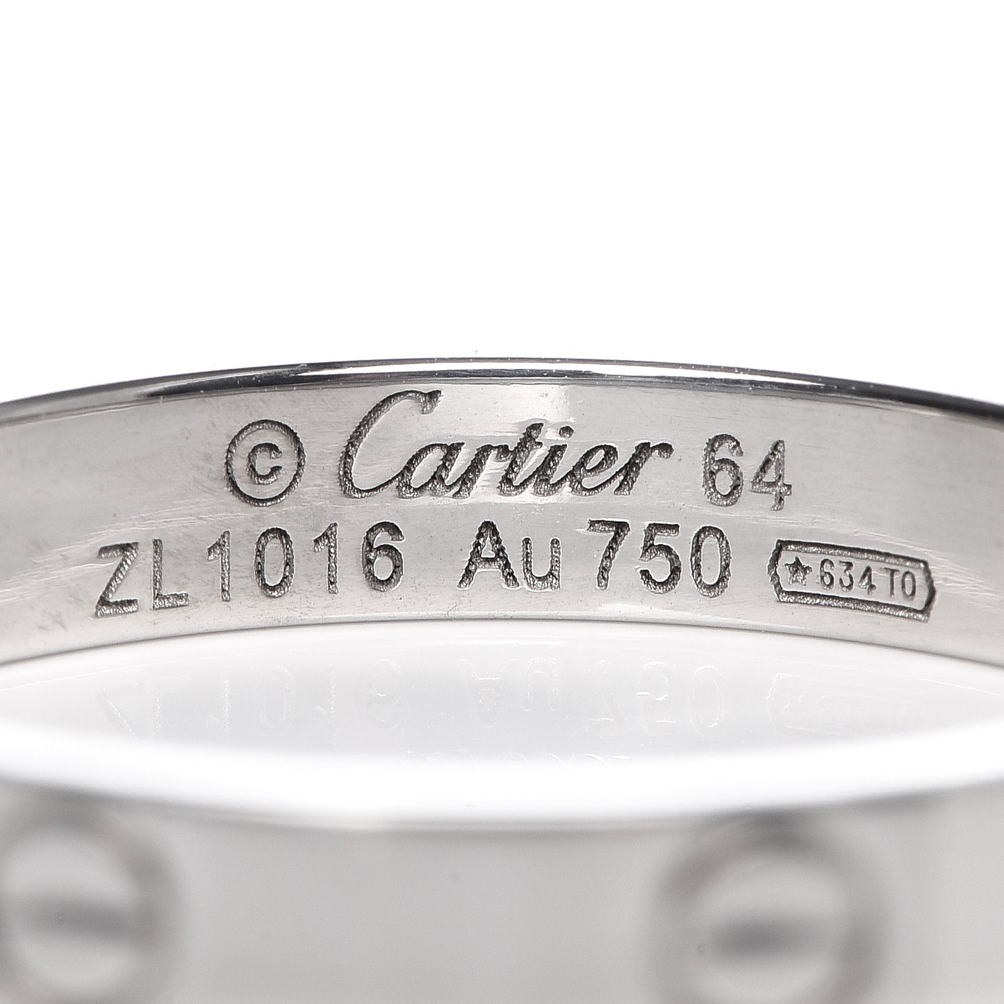 18K White Gold 3.5mm LOVE Wedding Band Ring 64 10.75