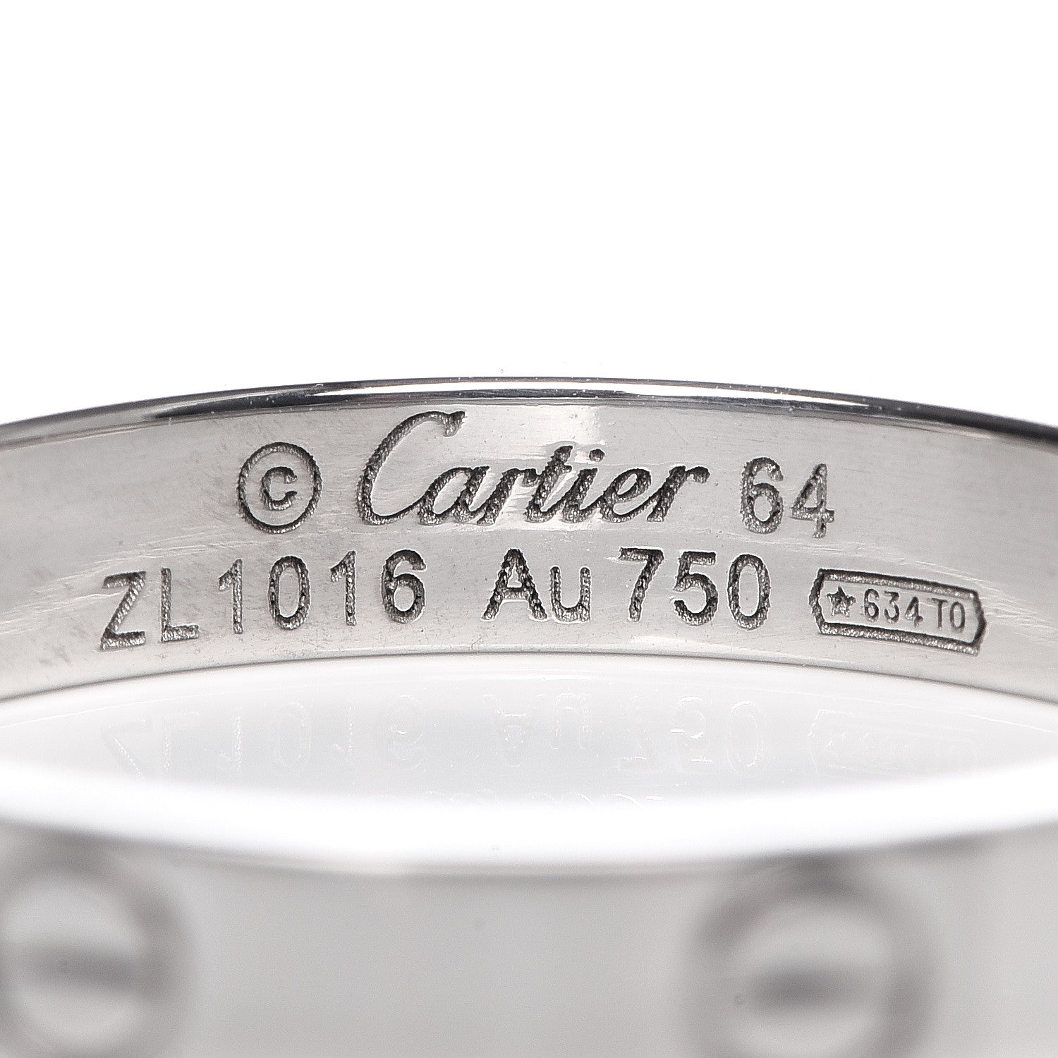 Cartier 18K White Gold 3.5mm LOVE Wedding Band Ring 64 10.75 4 of 4