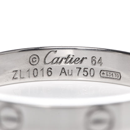 Cartier 18K White Gold 3.5mm LOVE Wedding Band Ring 64 10.75 4 of 4