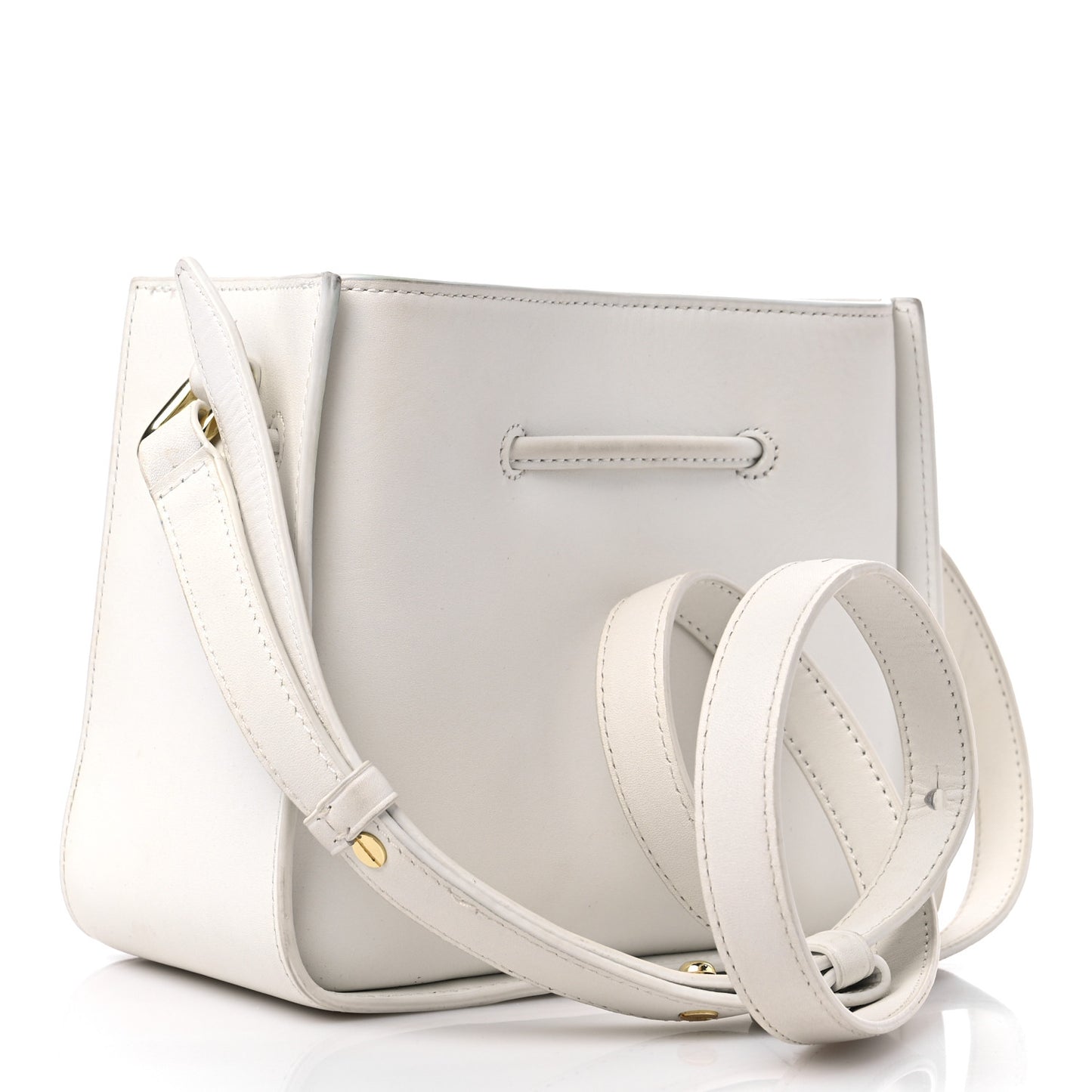 Smooth Calfskin Mini Soleil Bucket Bag White
