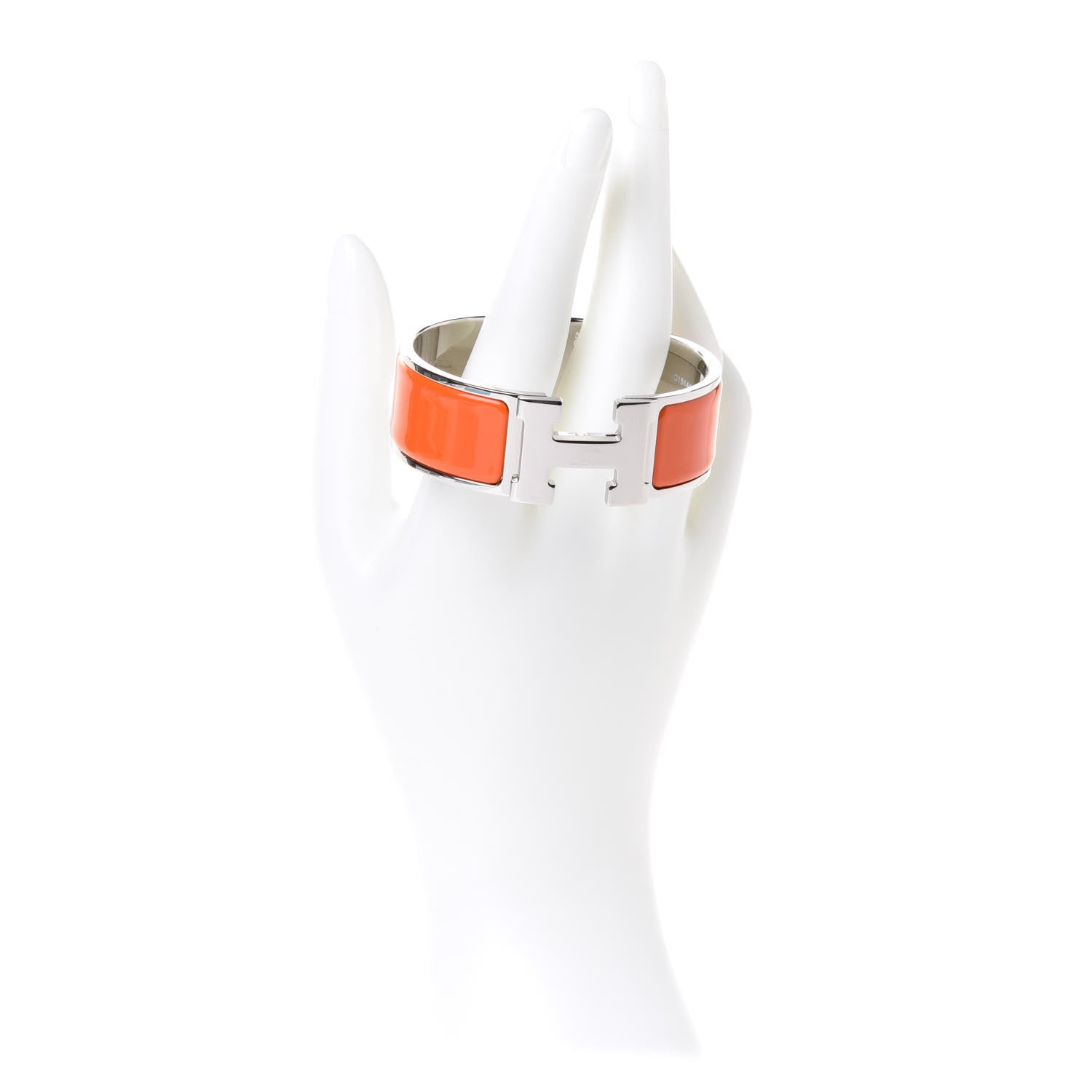 Hermes Enamel Wide Clic Clac H Bracelet PM Orange 3 of 5