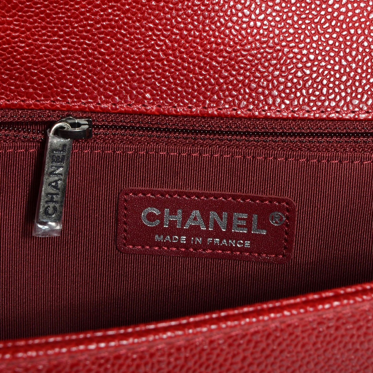 Chanel Caviar Large Boy Flap Dark Red 6 of 8