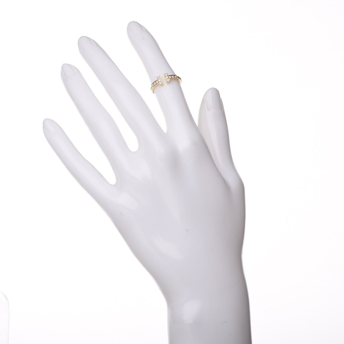 18K Yellow Gold Diamond T Wire Ring 47 4