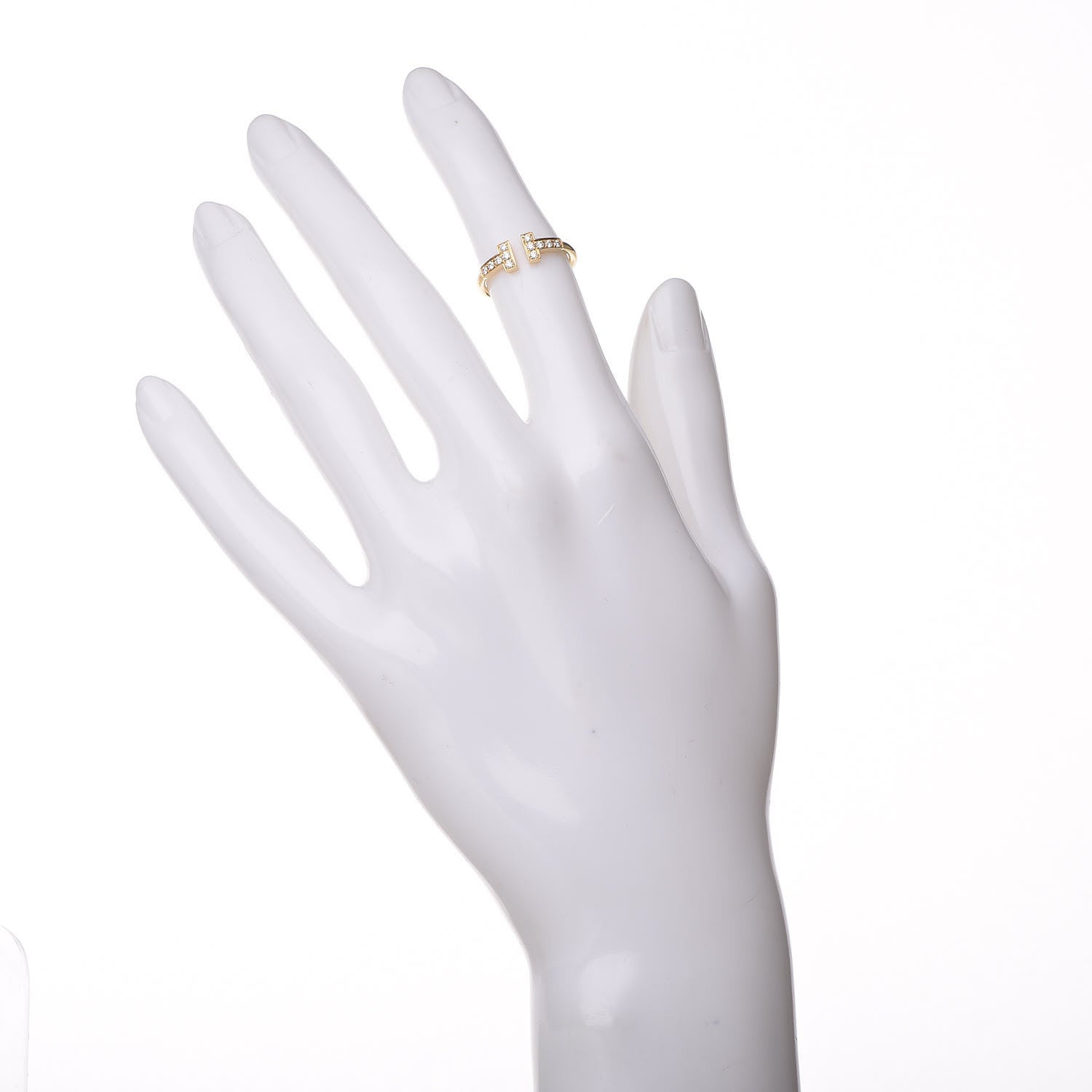 Tiffany 18K Yellow Gold Diamond T Wire Ring 47 4 2 of 4