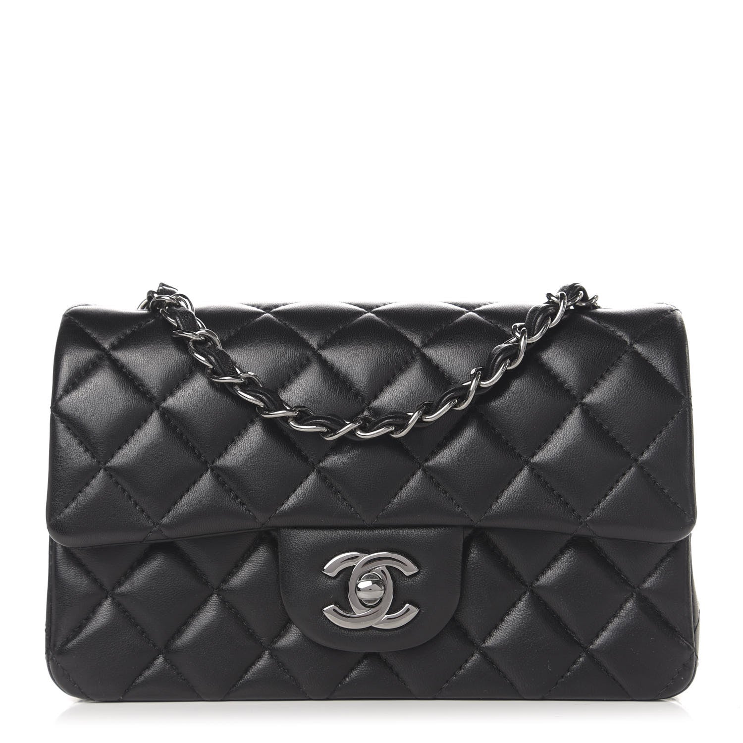 Chanel Lambskin Quilted Mini Rectangular Flap Black 1 of 12