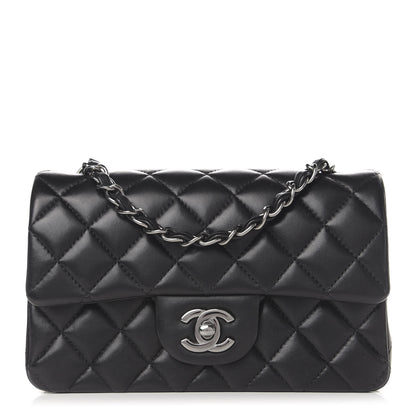 Chanel Lambskin Quilted Mini Rectangular Flap Black 1 of 12