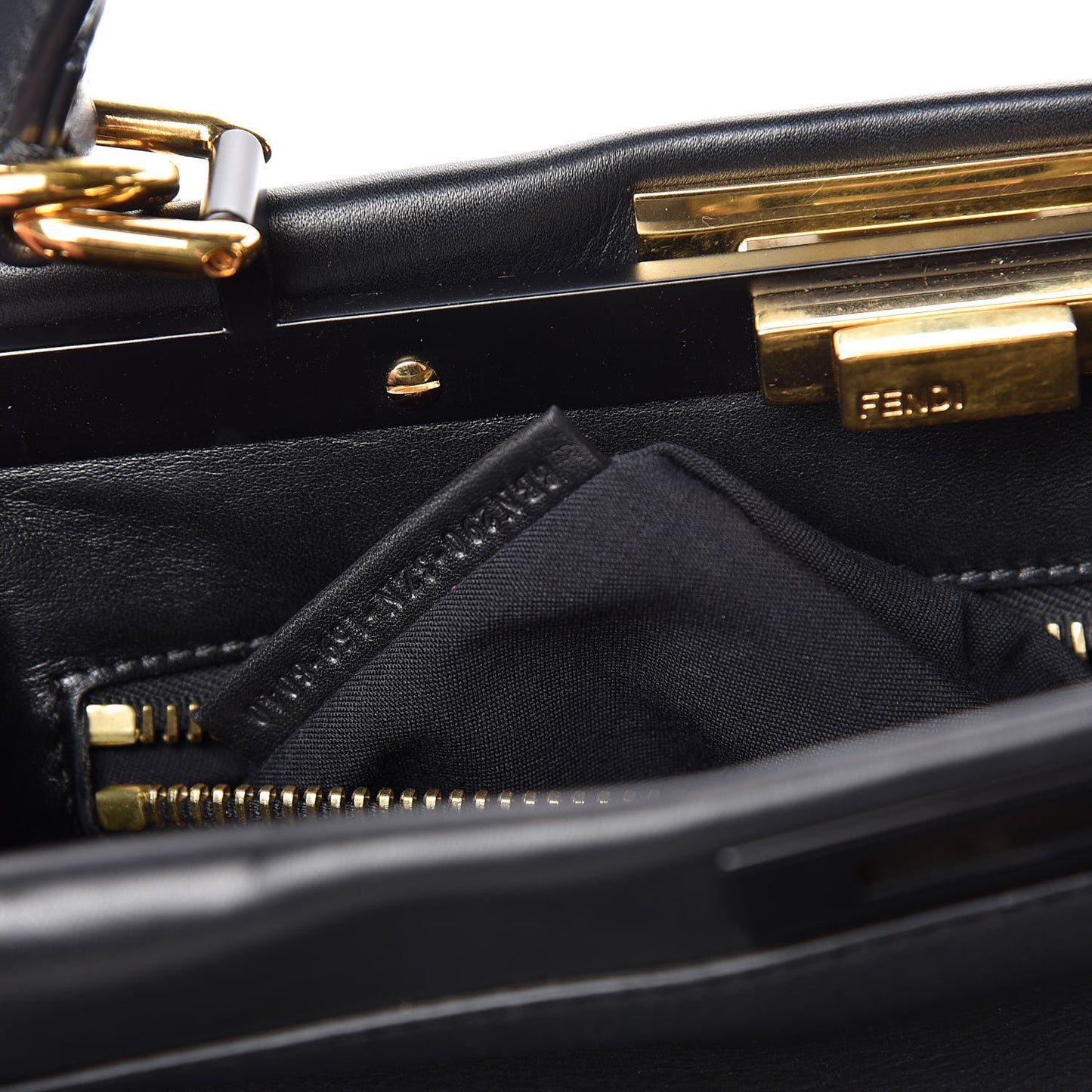 Vitello Seta Shiny Nappa Medium Peekaboo Iconic Satchel Black