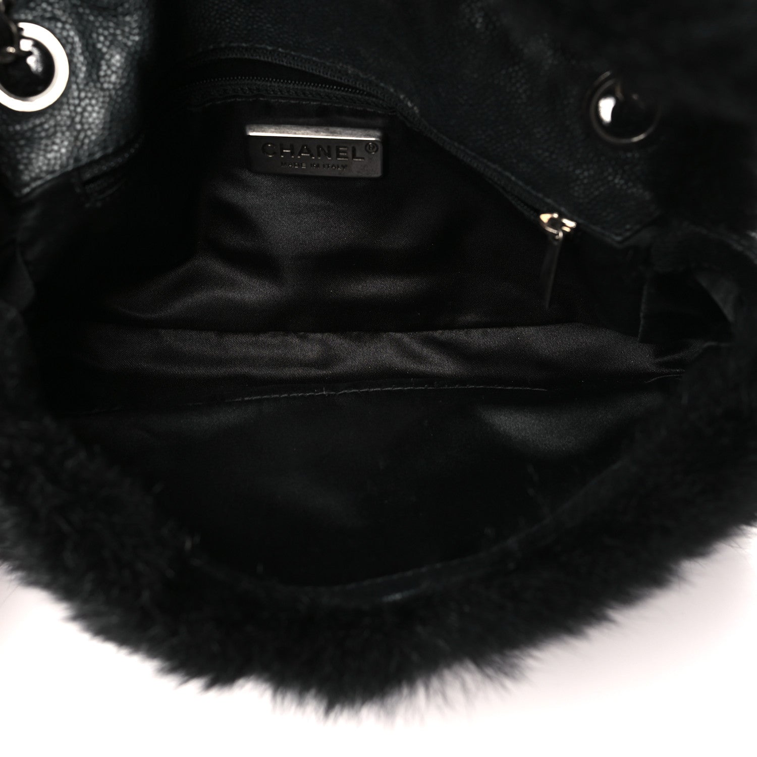Chanel Fur Caviar Flap Black 5 of 10