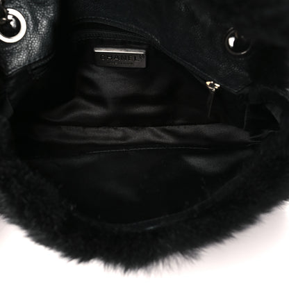 Chanel Fur Caviar Flap Black 5 of 10