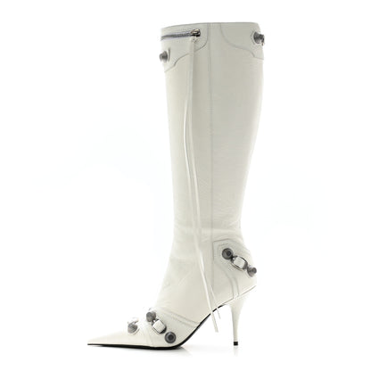 Balenciaga Agneau Arena Cagole 90mm Boots 37 Optic White Silver 1 of 10