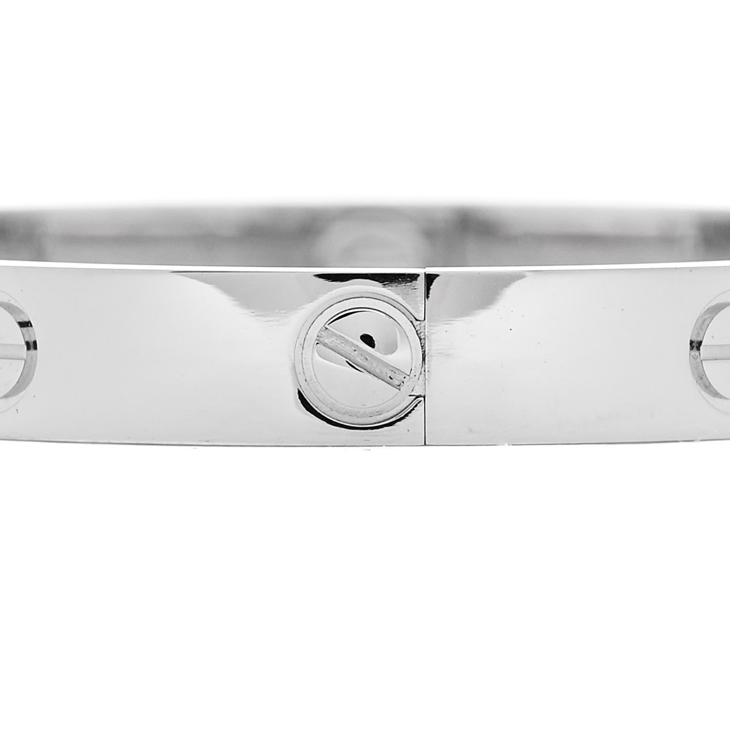 Cartier 18K White Gold 4 Diamond Love Bracelet 16 4 of 9