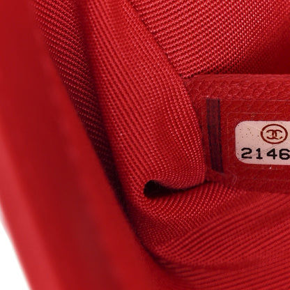 Chanel Lambskin Geometric Chevron Quilted Medium Boy Flap Red 7 of 10