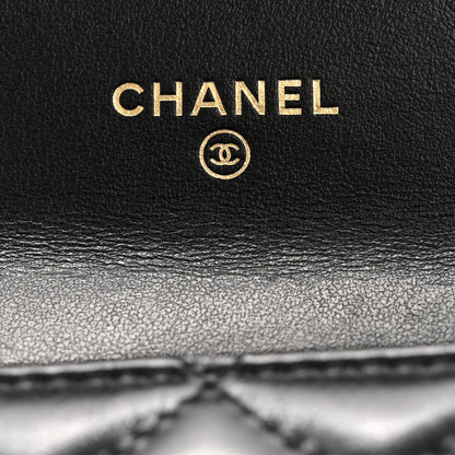 Chanel Calfskin Quilted Perfect Fit Coin Purse With Chain Black 6 of 13
