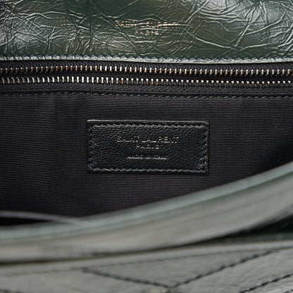 Saint Laurent Crinkled Calfskin Matelasse Monogram Medium Niki Chain Satchel Military Olive 5 of 8
