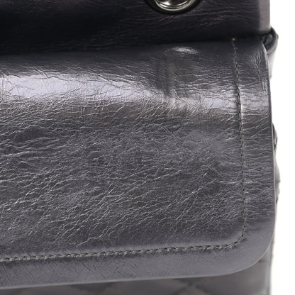 Chanel Metallic Aged Calfskin Quilted Studded 2.55 Reissue 226 Flap Dark Silver 12 of 15