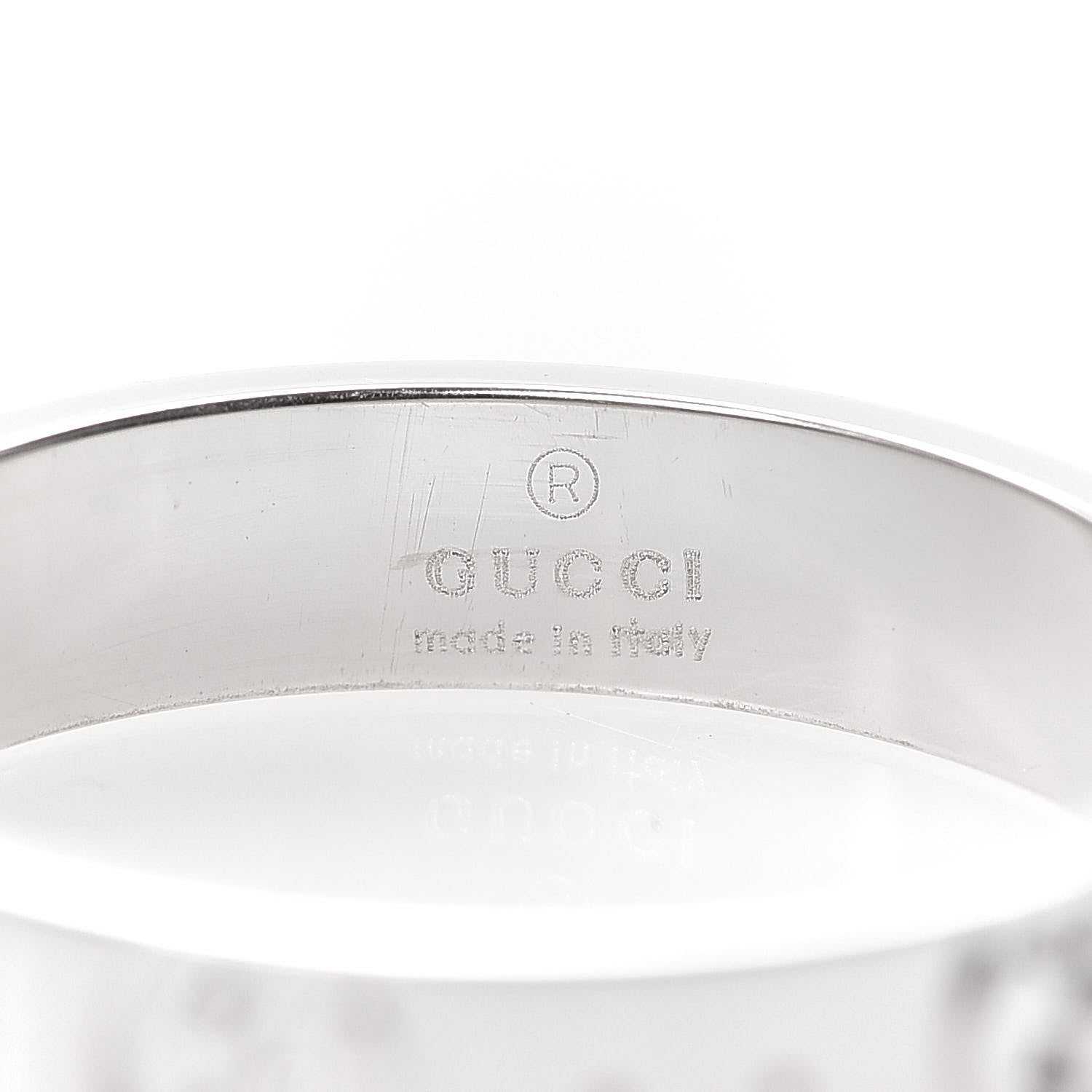 Gucci 18K White Gold 4mm Icon Thin Band Ring 53 6.25 7 of 7