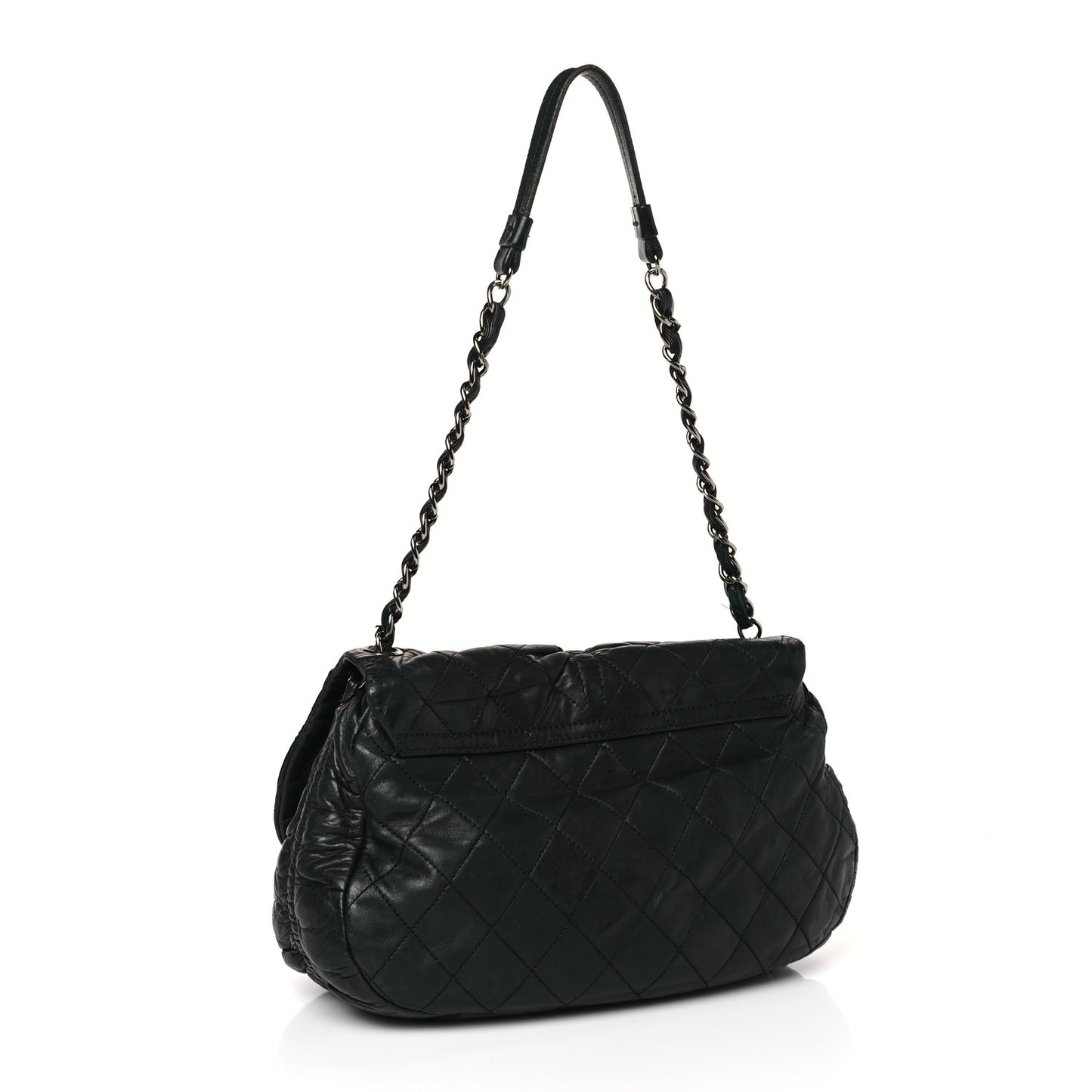 Lambskin Quilted Small Sharpei Flap Black
