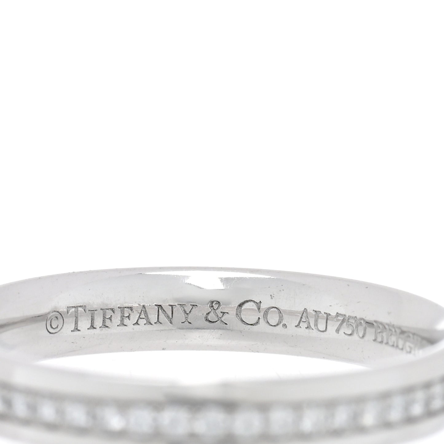 18K White Gold Diamond .24ctw 3mm Eternity Band Ring 50 5.5