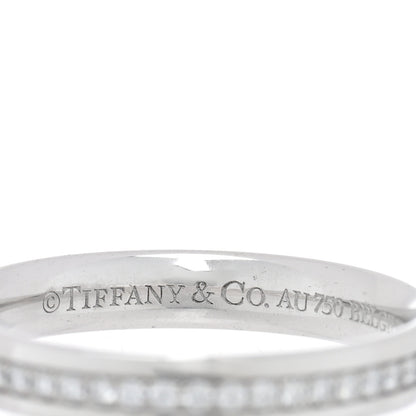 Tiffany 18K White Gold Diamond .24ctw 3mm Eternity Band Ring 50 5.5 4 of 5