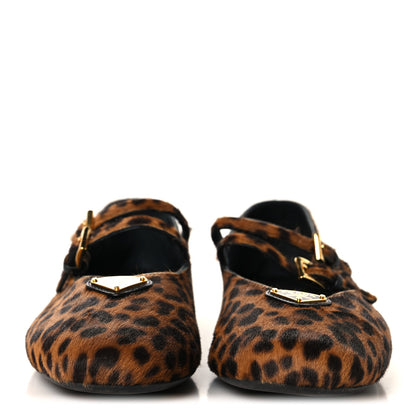Prada Calf Hair Leopard Print Ballerina Flats 36.5 Honey 3 of 9
