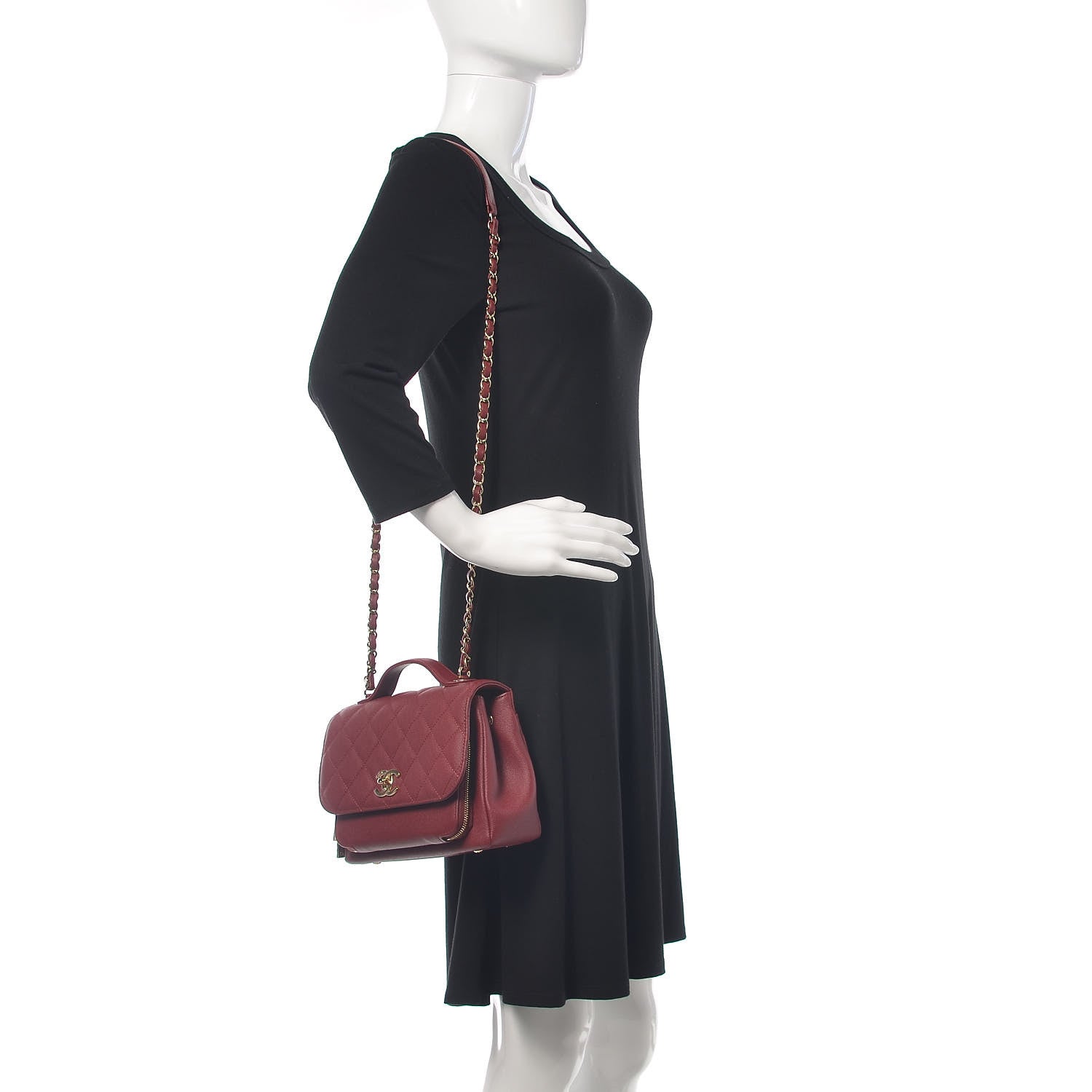 Chanel Caviar Quilted Medium Business Affinity Flap Burgundy 2 of 10