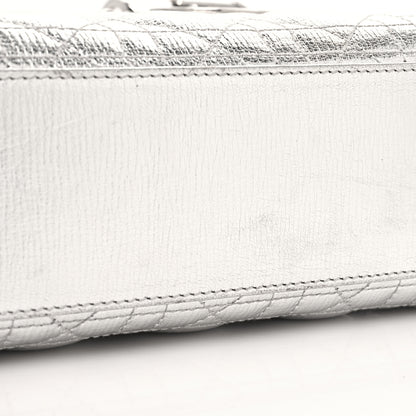 Christian Dior Metallic Grained Calfskin Cannage Small Lucky Badges My Lady Dior Silver 11 of 11