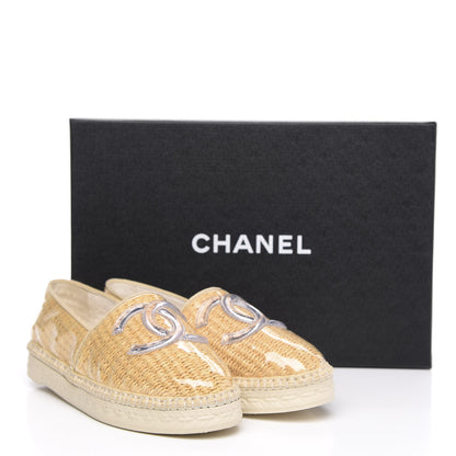 Chanel PVC Raffia CC Espadrilles 35 Beige 9 of 9