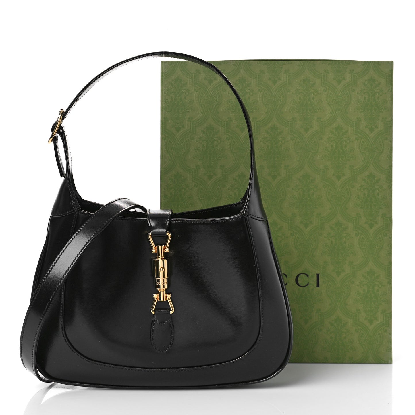 Boarded Dyana Lux Calfskin Small Jackie 1961 Hobo Black