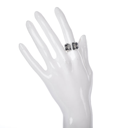 Tiffany Sterling Silver Black Ceramic T Cutout Ring 53 6.5 2 of 4
