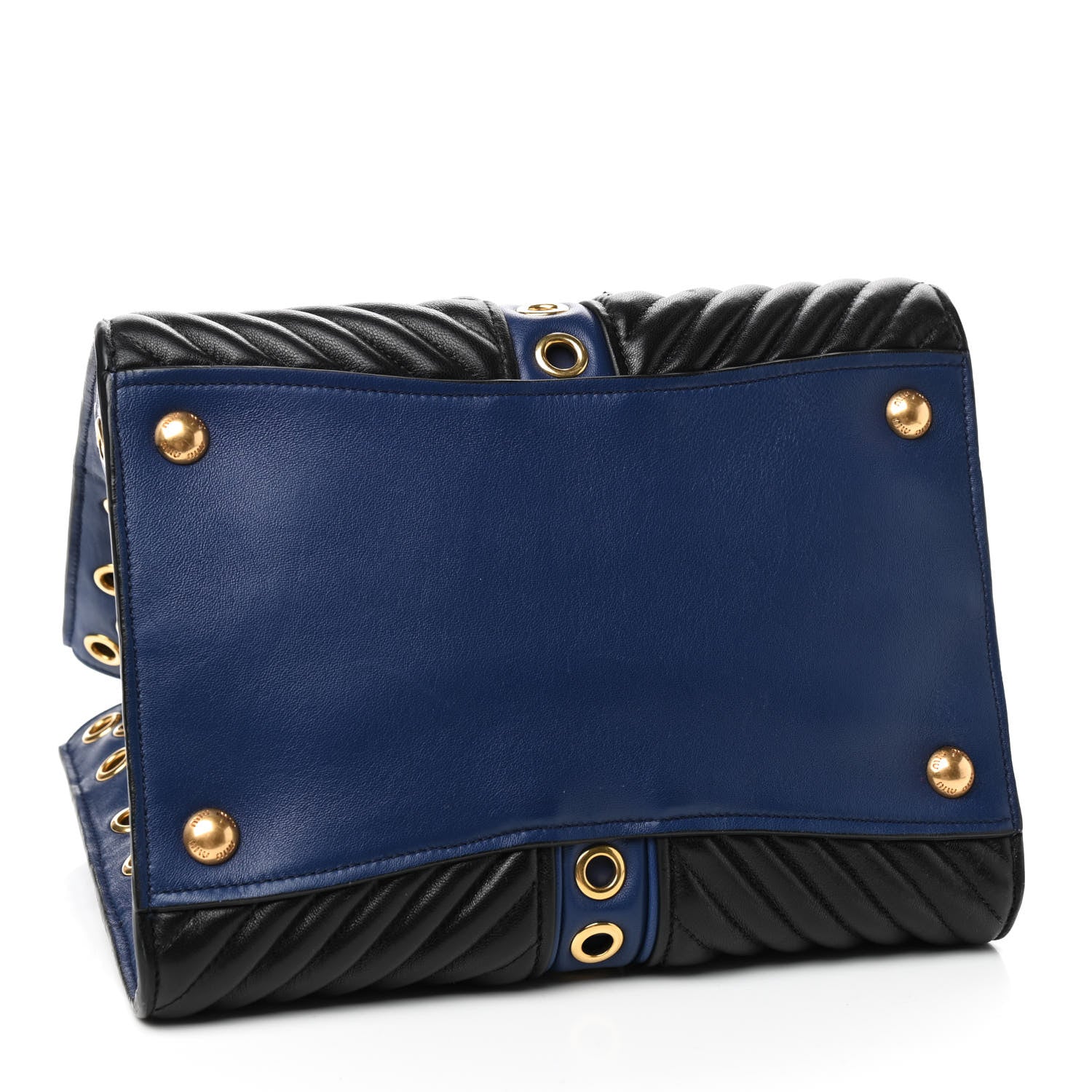 Miu Miu Nappa Biker Grommet Top Handle Tote Inchiostro Black 4 of 8