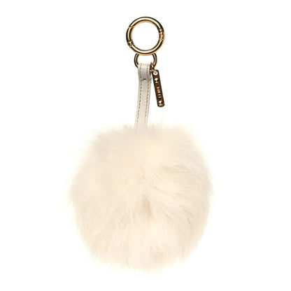 Fendi Fox Fur Pom Pom Bag Charm White 1 of 4