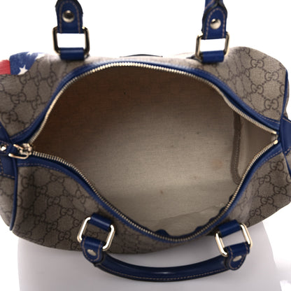 Gucci GG Plus Monogram Medium Boston USA Flag Unicef Duffle Blue 5 of 18
