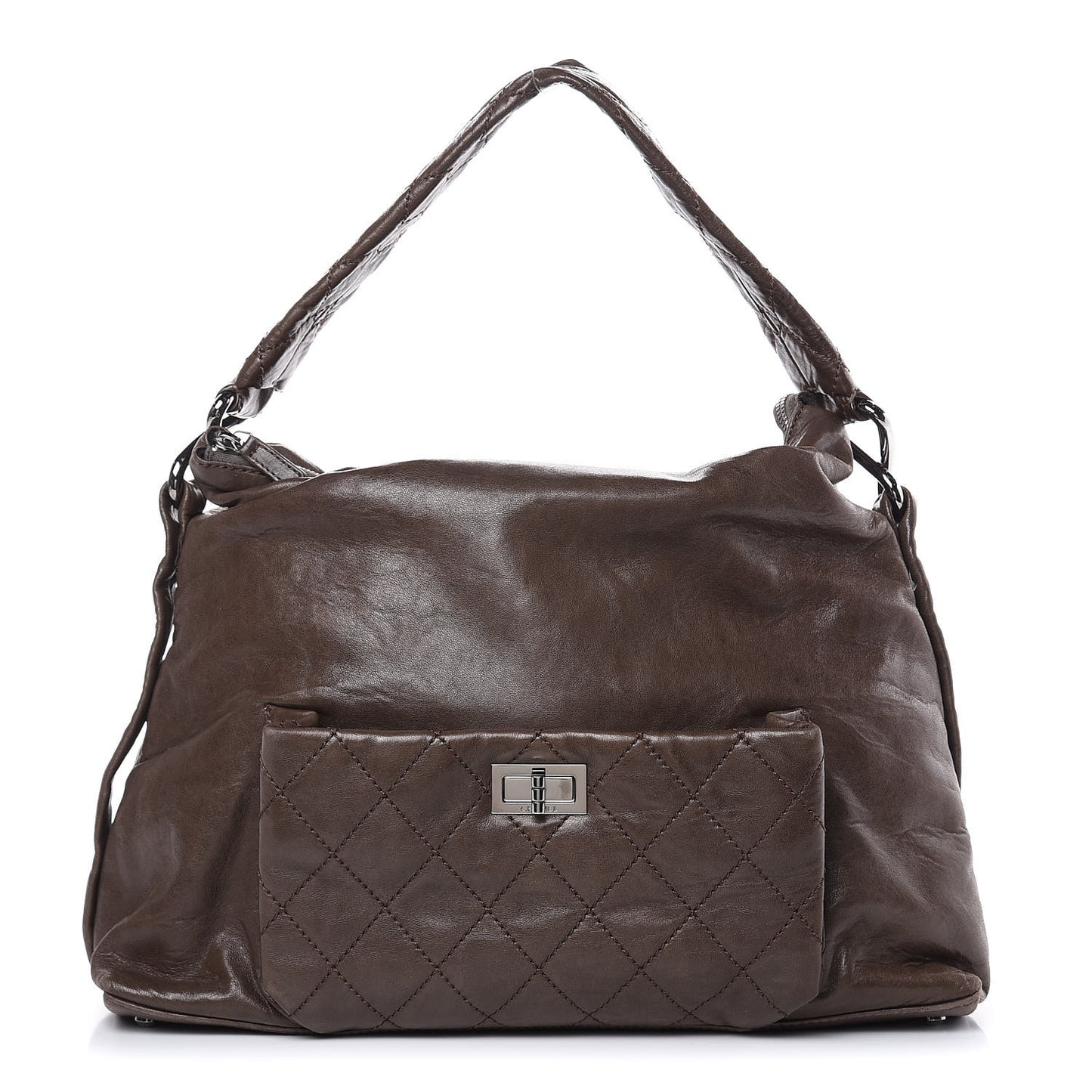 Lambskin Quilted 8 Knots Hobo Brown